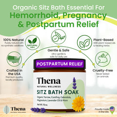 THENA Sitz Bath Soak dissolving epsom salts for quick relief and easy use.