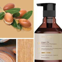 Theorie Argan Oil Ultimate Restoring Conditioner texture close-up signals rich, hydrating care