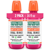 TheraBreath front packaging showing two 16 fl oz bottles and product benefits