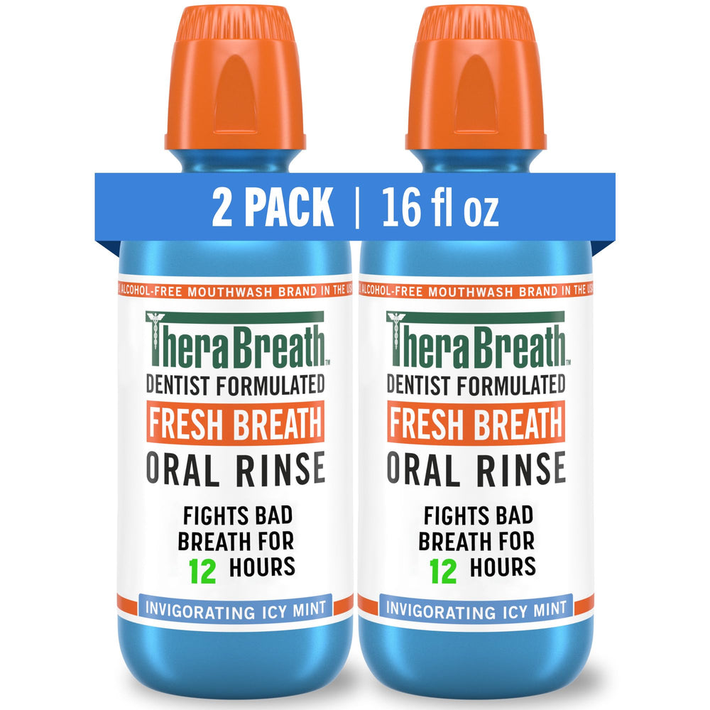 TheraBreath icy mint front packaging showing two bottles and brand clarity