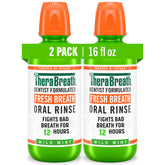 TheraBreath front packaging showing 16 fl oz bottle and mild mint freshness