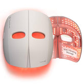 TheraFace Mask LED red-blue therapy in action for at-home skin glow and texture improvement.