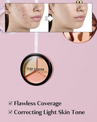 THESAEM 03 Correct Up Beige swatches illustrate light skin tone corrections