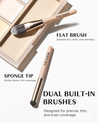 THESAEM Cover Perfection Palette dual brushes enable precise professional application.