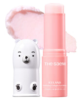 THESAEM Iceland Hydrating Eye Stick rose scent application showcases easy-roller coverage for targeted hydration.