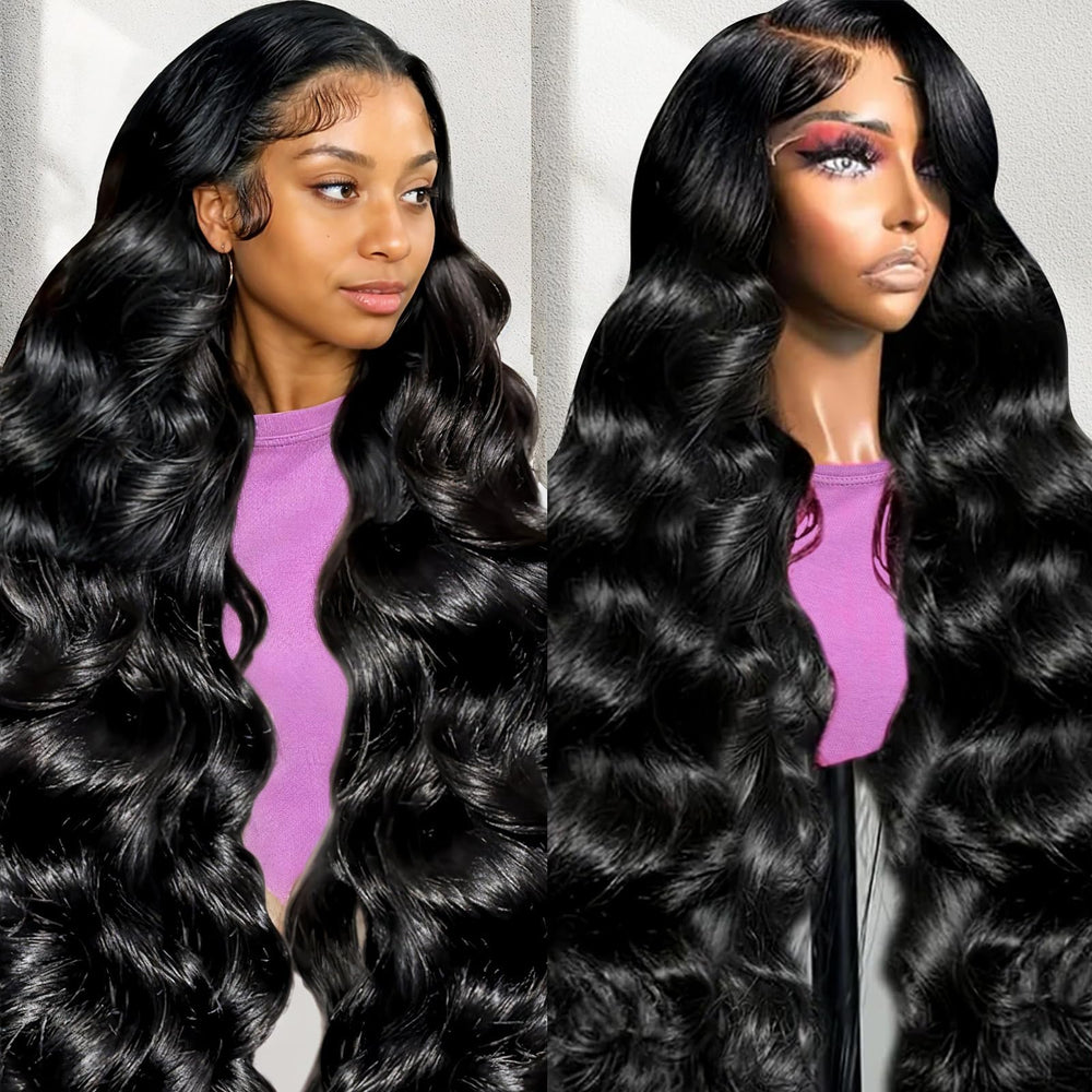 THGF 30-inch body wave wig front view shows natural hairline and versatile parting.