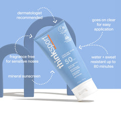 Thinksport clear zinc oxide application demonstrates fast, clear protection for sensitive skin