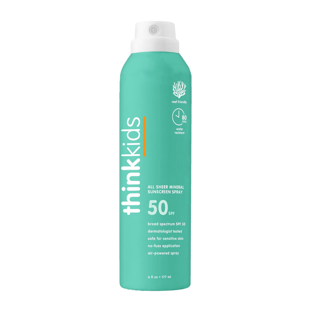 Thinksport Kids Sunscreen Spray bottle for quick, gentle protection during outdoor play