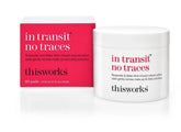 THISWORKS In Transit No Traces rosewater mint pads packshot highlighting eco-friendly cleansing essentials