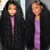 Tholap 30-inch deep wave wig front view reveals natural-looking hairline for daily wear.