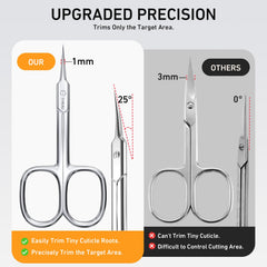THRAU cuticle scissors curved blade design for safer trims