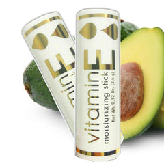 Three Pebbles Pure Pride Vitamin E Lip Stiks being applied for on-the-go moisture and soft lips.
