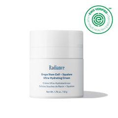 Three Ships Radiance cream texture closeup shows light, fast-absorbing hydration.