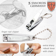 Three Swords Germany precision tweezers for accurate nail shaping.