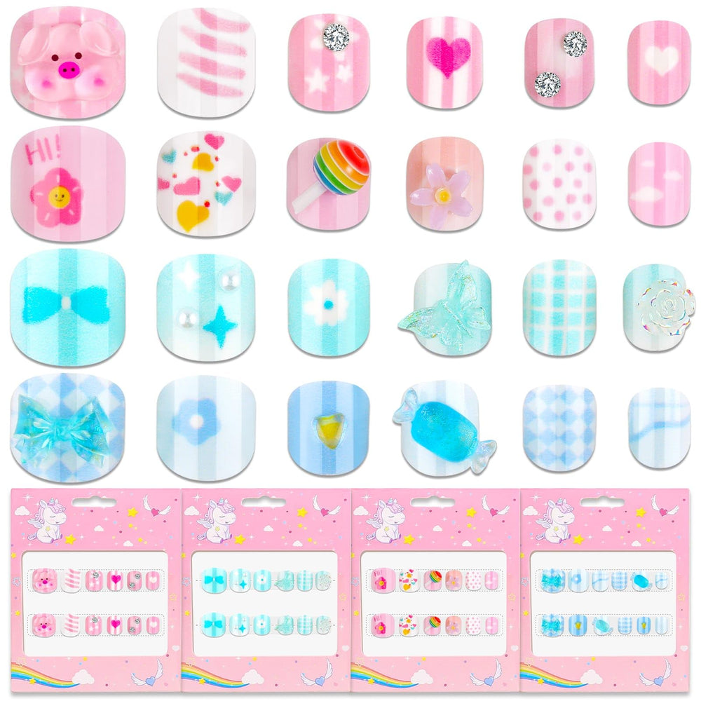 Thrilez extra small nails for kids with assorted designs for quick kid friendly nail art
