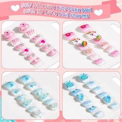 Thrilez kid nail designs showcasing cute patterns and 3D charms