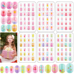 Thrilez kids press-on nails six-styles set for quick birthday dress-up fun