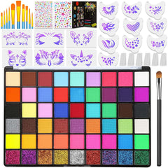 Thrilez professional face-paint-kit 54 colors overview; vibrant pigments for creative play.