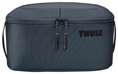 Thule Subterra 2 toiletry bag side view highlighting slim profile for luggage balance