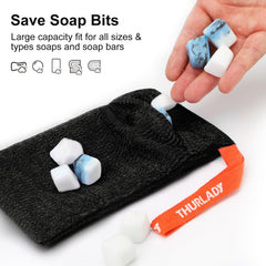THURLADY soap bag quick-drying structure promotes hygiene and reuse