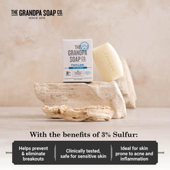 The Thylox bar soap demonstrates a sensitive-skin friendly formula for gentle cleansing.