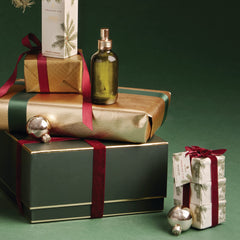 Thymes Frasier Fir fragrance swatch highlights crisp forest notes