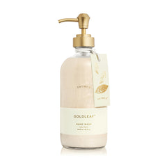 Thymes Goldleaf hand wash bottle adds a refined touch to your sink and skin.