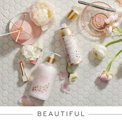 Thymes Goldleaf Gardenia label detail suggesting a refined, floral fragrance experience.