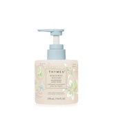 Thymes Nourishing Hand Wash bottle on sink for daily refreshing cleansing.