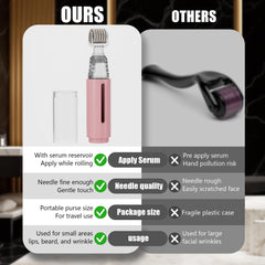 TIDEWISH derma roller lip application demonstrates precise small-area serum use