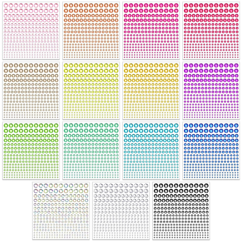 Tidponra 4170-pcs rhinestone gems for versatile DIY crafts and party embellishments.