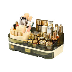 Tidyladyo large makeup organizer with rotating brush holder for easy vanity access.