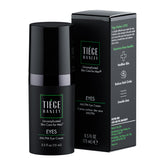 Tiege Hanley Eye Cream tube during morning application for hydrated under-eye skin.