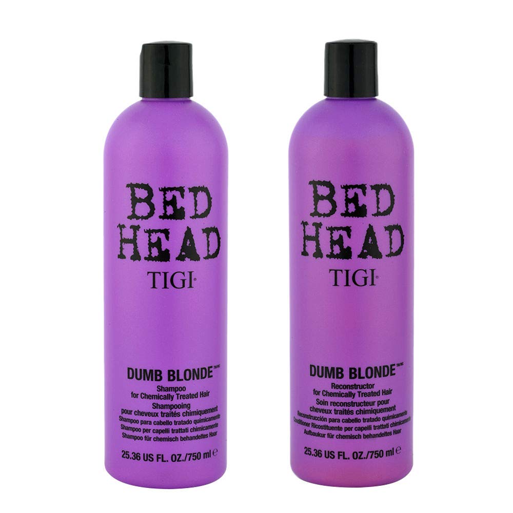 TIGI Bed Head Dumb Blonde shampoo bottle with keratin boosts color-treated hair shine and strength