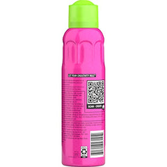 TIGI Bed Head Headrush mist dispersion demonstrates frizz control