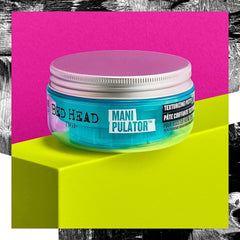 TIGI Bed Head Manipulator texture application demonstrates thicker-looking hair