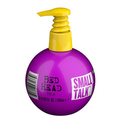 TIGI Bed Head Mini Small Talk 3-in-1 bottle highlighting volume boost for limp hair.