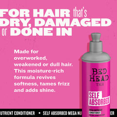 TIGI Bed Head Self Absorbed Shampoo close-up highlights glycerin-rich moisture.