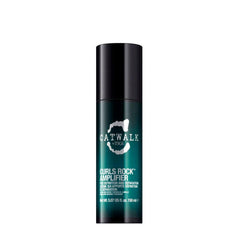 TIGI Catwalk Curls Rock Amplifier bottle pour demonstrates curl hold