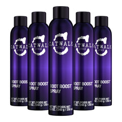 TIGI Catwalk Root Boost Spray Foam bottle showing volumizing lift for all hair types.