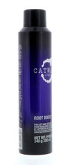 TIGI Catwalk Your Highness Root Boost spray on hair demonstrates long-lasting lift.