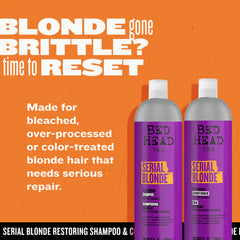 TIGI Serial Blonde shampoo lather close-up begins the repair process.