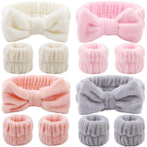 Tihebax 12-piece microfiber headbands with bows for skincare routines