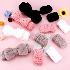 Tihebax face wash headband; soft microfiber for comfortable makeup removal.