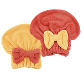 Tihebax microfiber hair towel wrap red-yellow set for quick, gentle drying