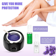 TIKESI pre- and post-wax sprays with natural ingredients for smoother results.
