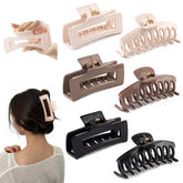 TIME&TRAVE cloud clip khaki square closeup showing gentle grip for fine hair