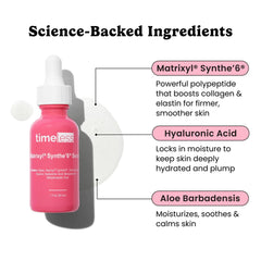 Timeless Skin Care Matrixyl Synthe’6 Serum dropper ready for precise application.