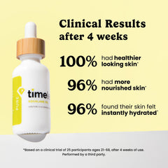 Timeless Skin Care Squalane Oil dropper on neck usage for targeted moisture.