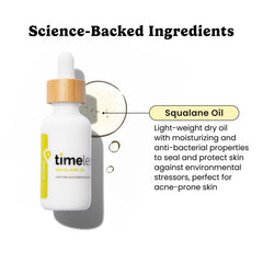 Timeless Skin Care Squalane Oil texture pour demonstrates lightweight moisture delivery.